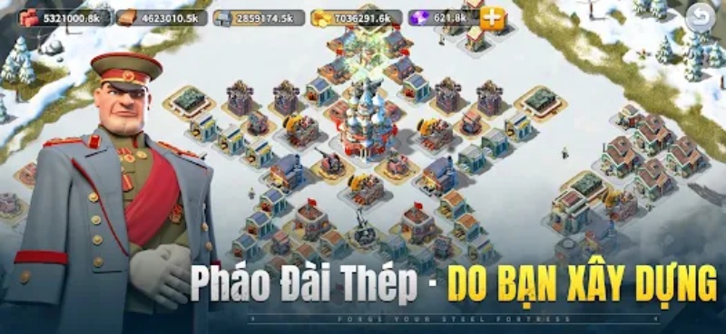 Tải Chỉ Huy Tối Thượng MOD APK (Vô Hạn Kim Cương, Năng Lượng) v2.3185 2 Xây dựng căn cứ quân sự từ nền tảng nhỏ