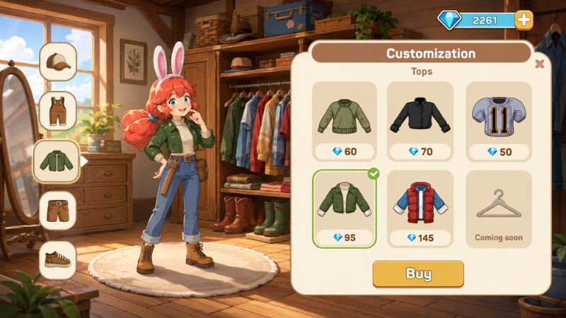 Tải Cozy Islands APK v0.13.2 Miễn Phí Cho Android 2 Cozy Islands APK với nhân vật thu thập gỗ và đá để chế tạo