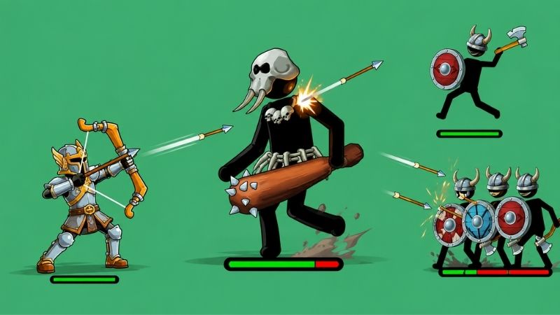 Gameplay Hack The Archers 2 căn góc và quỹ đạo bắn
