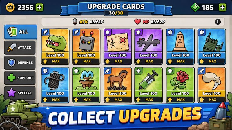 Tải Hack We Are Warriors (Vô Hạn Tiền) v1.66.3 2 We Are Warriors MOD APK sử dụng thức ăn để triệu hồi quân lính trên chiến trường