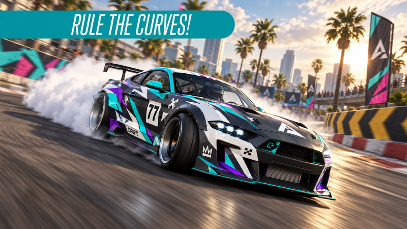 Gameplay CarX Drift Racing 2 MOD APK giữ góc drift