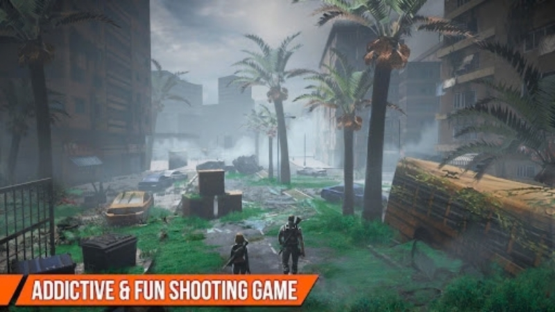 Gameplay Dead Target từ góc nhìn FPS khi ngắm bắn zombie đang tiến tới
