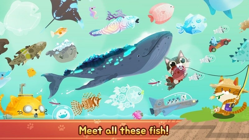 Gameplay Hack The Fishercat sưu tập nhiều loài cá dưới biển
