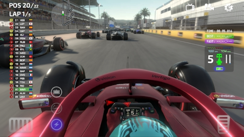 Monoposto MOD APK khi xe vào khu kỹ thuật trong cuộc đua