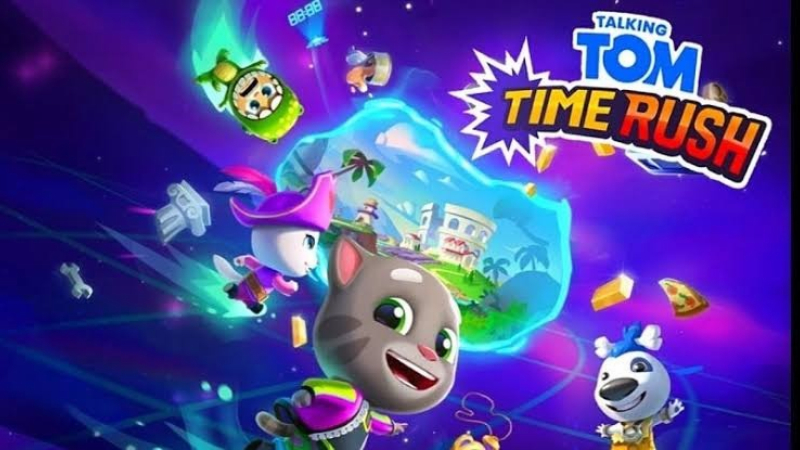 Tải Talking Tom Time Rush MOD APK (Vô Hạn Tiền) v1.4.5.18472 1 Talking Tom Time Rush MOD APK với Tom chạy qua cổng thời gian